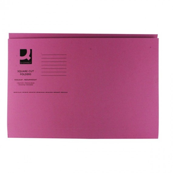 Q-Connect Sq Cut Folder 250gsm Pink P100