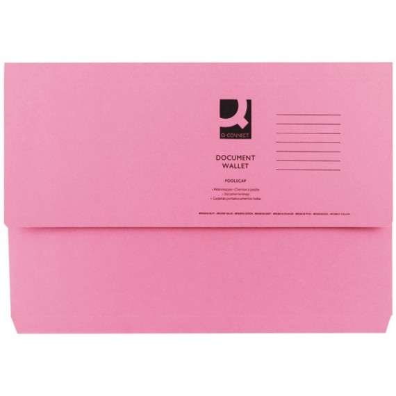 Q-Connect Document Wallet Fs Pink Pk50
