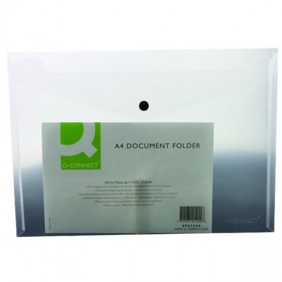 Q-Connect Document Folder A4 Clear Pk12