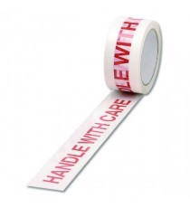 Printed Handle With Care White/Red Tape
