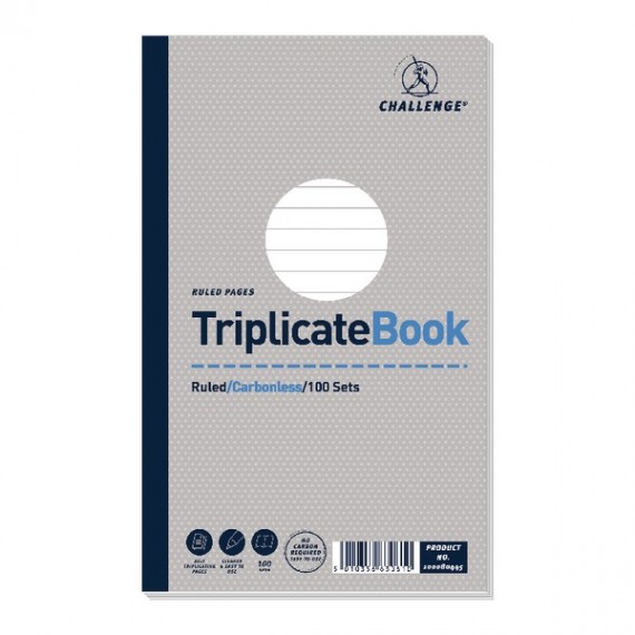 Challenge Triplicate Book 210x130mm Pk5