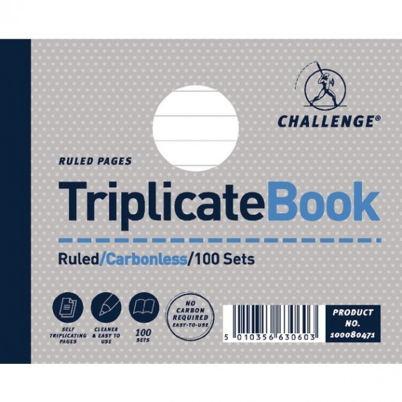 Challenge Triplicate Book 105x130mm Pk5