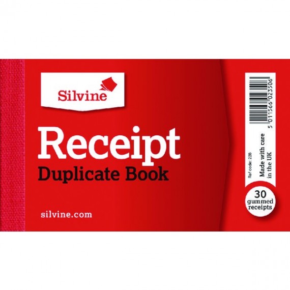 Silvine Duplicate Receipt Book 228 Pk36