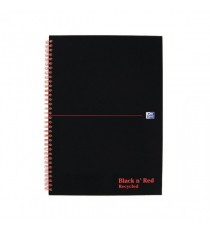 Black n Red Wiro Notebook A4 Rcyc Feint