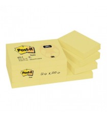 Post-it Yellow Recycl Notes 38x51mm Pk12