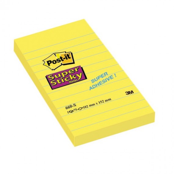 Post-it S/Sticky 152x102mm Ruled Notes