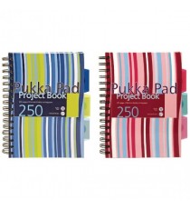 Pukka Stripes Project Book A5 Blu Pk Pk3