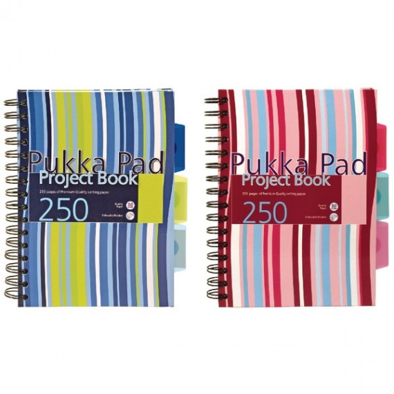 Pukka Stripes Project Book A5 Blu Pk Pk3
