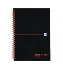 Black n Red A5 Elasticated Notebook Pk5