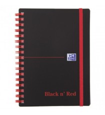 Black n Red Poly Wire A6 Ruled Notebook