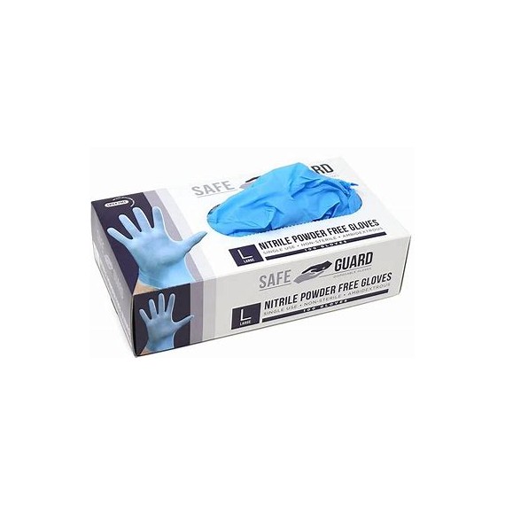 Nitrile gloves, blue, powder free box of 100